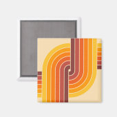 70s Retro  Stijl Geometrische Patroon Magneet (Voorkant / Achterkant)