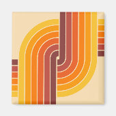 70s Retro  Stijl Geometrische Patroon Magneet (Voorkant)