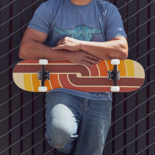 70s Retro  Stijl Geometrische Patroon Persoonlijk Skateboard (Buiten 3)