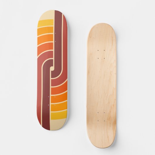 70s Retro Stijl Geometrische Patroon Persoonlijk Skateboard (Voorkant)
