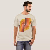 70s Retro  Stijl Geometrische Patroon T-shirt (Voorkant volledig)