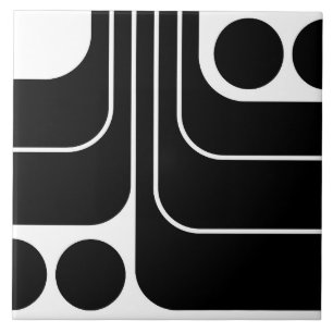 70s Retro  Stijl Geometrische Patroon Tegeltje