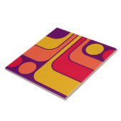 70s Retro  Stijl Geometrische Patroon Tegeltje (Zijkant)