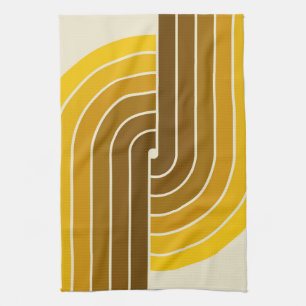 70s Retro  Stijl Geometrische Patroon Theedoek