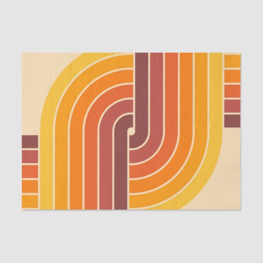 70s Retro  Stijl Geometrische Patroon Tissuepapier (Voorkant)