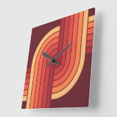 70s Retro Stijl Geometrische Patroon Vierkante Klok (Hoek)