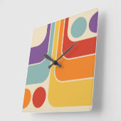 70s Retro Stijl Geometrische Patroon Vierkante Klok (Hoek)