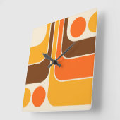 70s Retro Stijl Geometrische Patroon Vierkante Klok (Hoek)