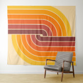 70s Retro Stijl Geometrische Patroon Wandkleed (In Situ (horizontaal))