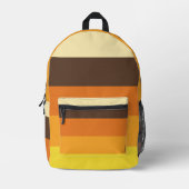 70s Retro Striped Color Pattern Bedrukte Rugzak (Voorkant)