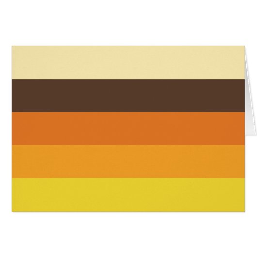 70s Retro Striped Color Pattern-Wenskaart (Voorkant Horizontaal)