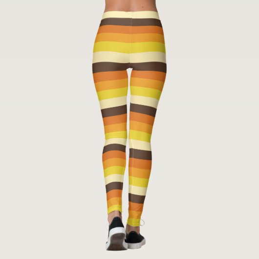 70s Retro Striped Leggings van het kleurenpatroon (Achterkant)