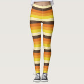 70s Retro Striped Leggings van het kleurenpatroon (Voorkant)
