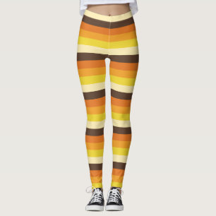 70s Retro Striped Leggings van het kleurenpatroon