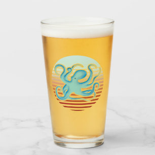 70s Retro Style Octopus Glas