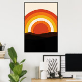 70s Retro Sunset Landschap Poster (Thuiskantoor)