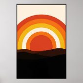 70s Retro Sunset Landschap Poster (Voorkant)