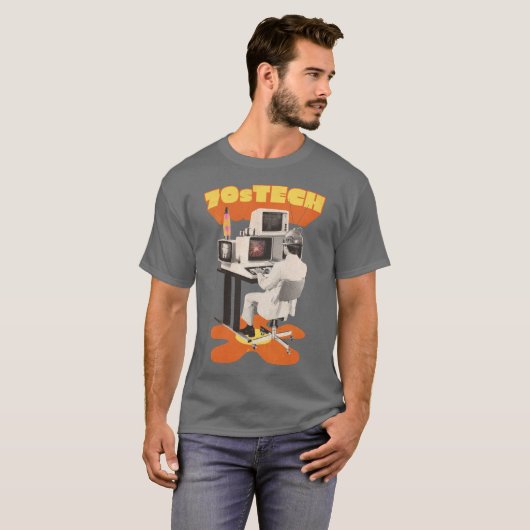70S RETRO TECH COMPUTERS T-SHIRT (Voorkant volledig)