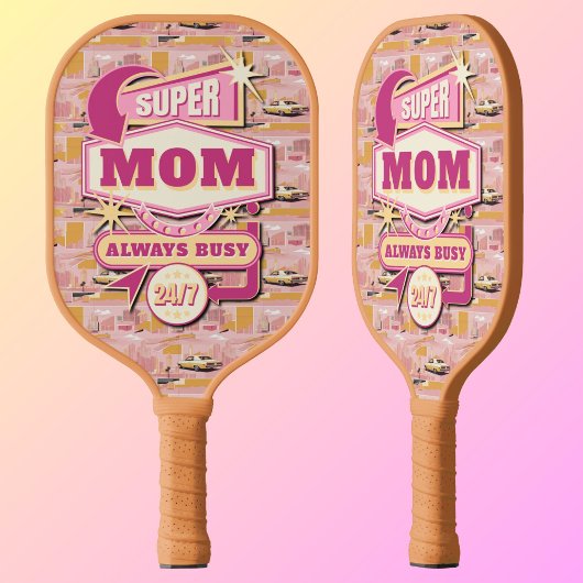 70's Retro Vegas Stijl Super Mam Altijd 24/7 Pickleball Paddle
