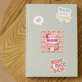 70's Retro Vegas Stijl Super Mam Altijd 24/7 Vierkante Sticker