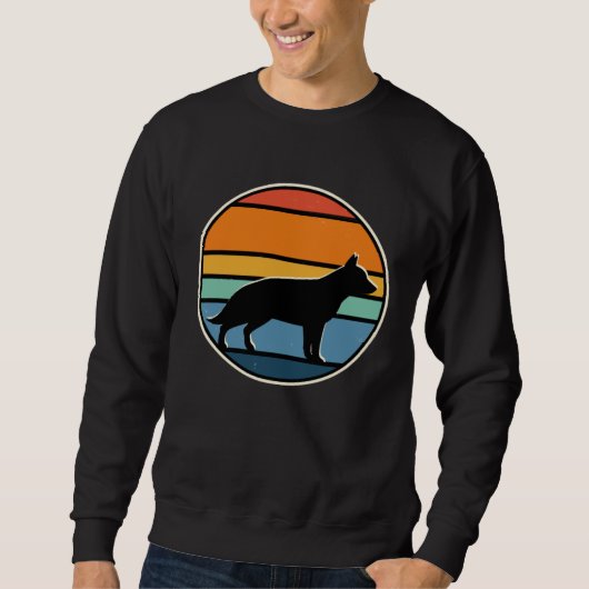 70s Retro Vintage Duitse Herder Trui (Voorkant)