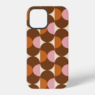 70s retro vintage patroon achtergrondvintage, geo iPhone 12 hoesje