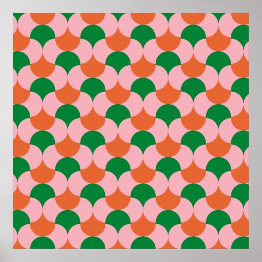 70s retro vintage pattern backgroundretro, 70s, ge poster (Voorkant)