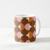 70s retro vintage pattern backgroundvintage, geome koffiemok (Voorkant rechts)