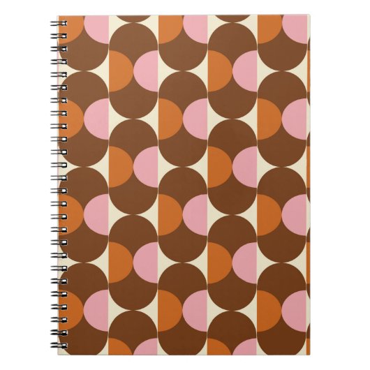 70s retro vintage pattern backgroundvintage, geome notitieboek (Voorkant)