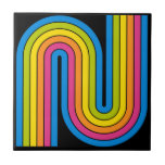 70s Retro Vintage Style Geometric Design Tegeltje<br><div class="desc">Colorful 1970s Style Retro Vintage Geometric Design.</div>