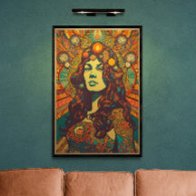 70s Retro Woman Portret AI Art | Psychedelic