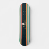 70s retrokleurrijke Stripe-namen en monogram-initi Persoonlijk Skateboard (Voorkant)