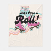 70s Rock and ROLL Roller Schaatsen Decor Retro Kam Fleece Deken (Voorkant)