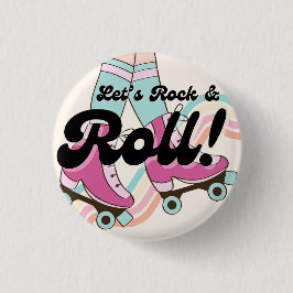 70s Rock en Roll Schaatsen Party Favorieten Ronde Button 3,2 Cm