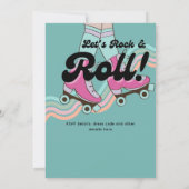 70s Rock en Roll Schaatsen Party Retro Meisjes Kaart (Achterkant)