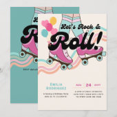 70s Rock en Roll Schaatsen Party Retro Meisjes Kaart (Voorkant / Achterkant)