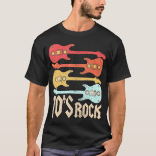 70s rockband Guitar Cassettebandje jaren 70 T-shirt