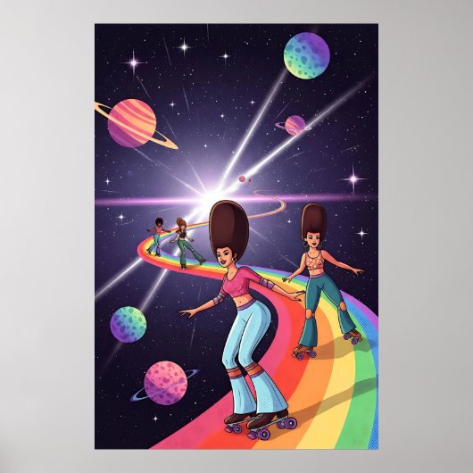 70s Rolschaatsers Kosmische Regenboog Poster (Voorkant)