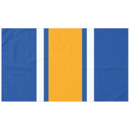 70s Royal Navy Blauw Geel Wit Racing Stripes Tafelkleed