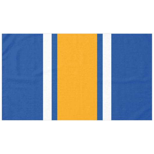 70s Royal Navy Blauw Geel Wit Racing Stripes Tafelkleed (Voorkant (Horizontaal))