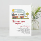 70s RV Motorhome Neutraal Baby shower Uitnodigen Kaart (Staand voorkant)