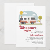 70s RV Motorhome Neutraal Baby shower Uitnodigen Kaart (Voorkant / Achterkant)