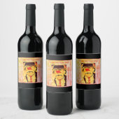  70s Sad Clown Drawing (D1) Editable Wijn Etiket (Flessen)