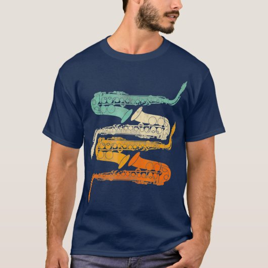  70s saxofone voor sax t-shirt (Voorkant)
