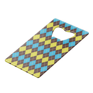 70s Schotse Tartan-Patroon Creditkaart Flessenopener