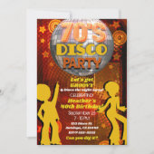 70's Seventies Oranje Disco Dance Verjaardagsfeest Kaart (Voorkant)
