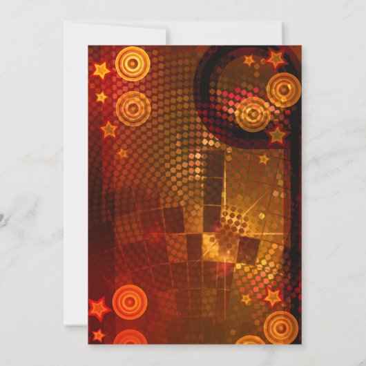 70's Seventies Oranje Disco Dance Verjaardagsfeest Kaart (Achterkant)