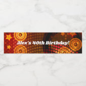 70's Seventies Oranje Disco Dance Verjaardagsfeest Waterfles Etiket (Enkel label)