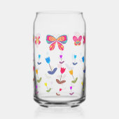70s-sfeer bloemen blikvorm glas (Voorkant)