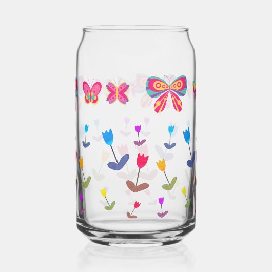 70s-sfeer bloemen blikvorm glas (Links)